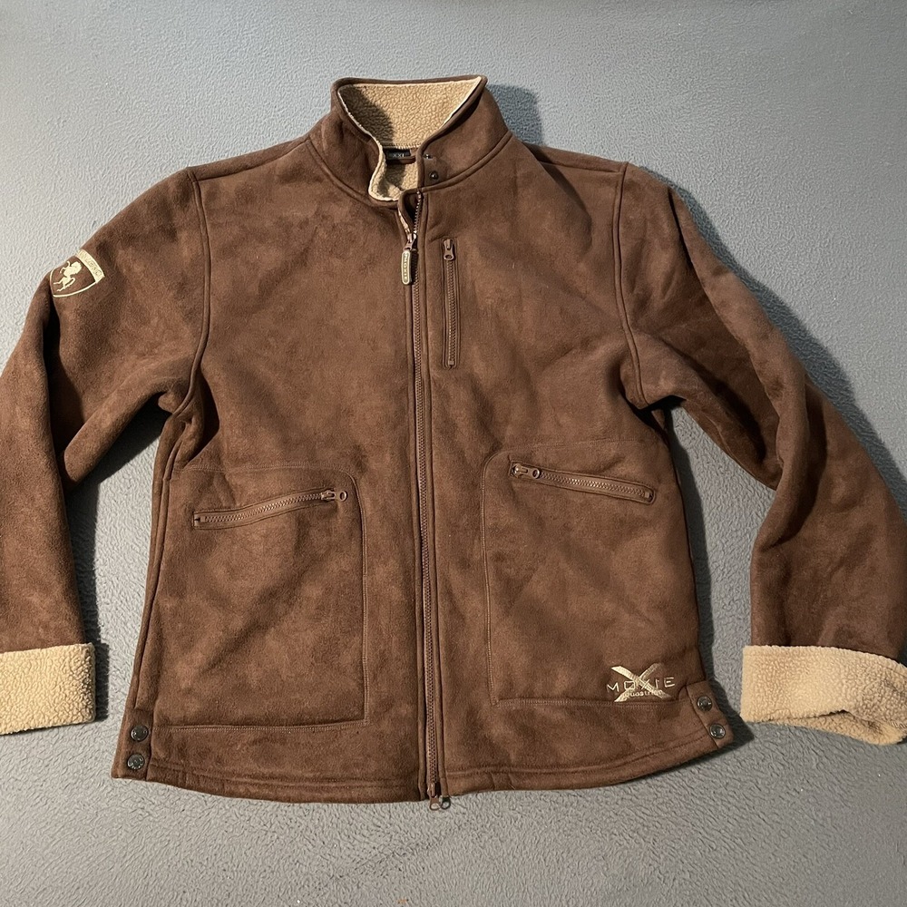 Moxie Equestrian Cavalero Suede Full Zip Jacket Coat Women's XXL Sherpa Lined